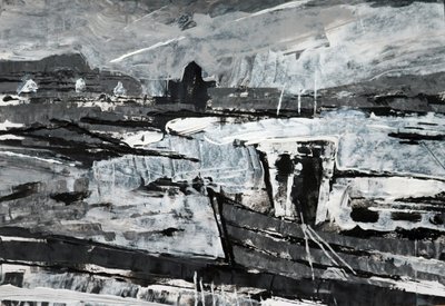Amarração (pintura p/b) de Sara Hayward