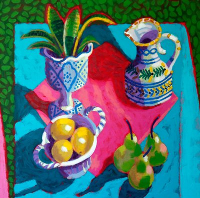 Natureza morta # 56, 2025 (acrílico sobre cartão) de Sara Hayward