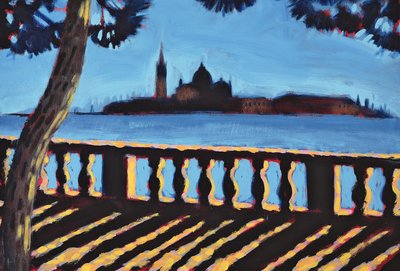 Para Giudecca, Veneza (óleo no cartão) de Sara Hayward