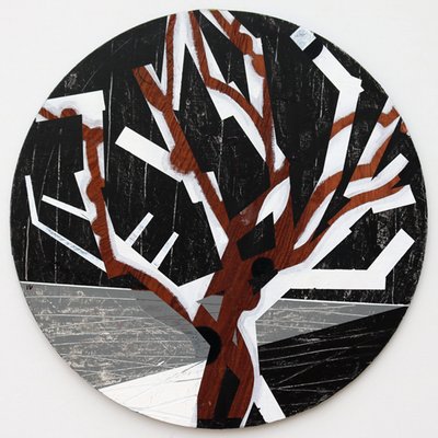 Twixt Heaven & Earth IV-B (acrílico sobre placa circular) de Sara Hayward