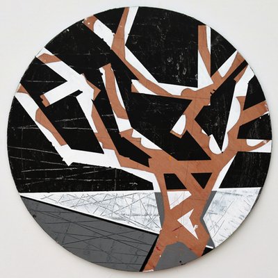 Twixt Heaven & Earth VI-B (acrílico sobre placa circular) de Sara Hayward