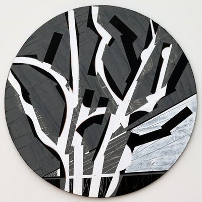 Twixt Heaven & Earth VII-B (acrílico sobre tábua circular) de Sara Hayward