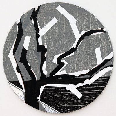 Twixt Heaven & Earth VIII-B (acrílico sobre tábua circular) de Sara Hayward