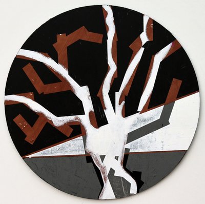 Twixt Heaven & Earth XII-B (acrílico sobre tábua circular) de Sara Hayward