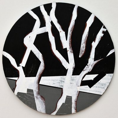Twixt Heaven & Earth XIV-B (acrílico no quadro circular) de Sara Hayward
