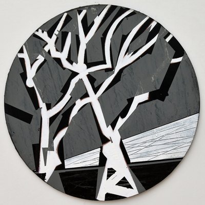 Twixt Heaven & Earth XV-B (acrílico no quadro circular) de Sara Hayward