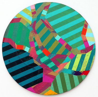 Twixt Heaven & Earth XVI-A (acrílico sobre tábua circular) de Sara Hayward