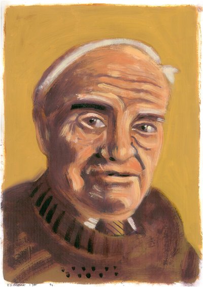 V. S Pritchett, 2008 (óleo sobre papel) de Sara Hayward