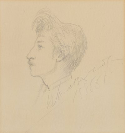 Retrato de W. Graham Robertson, sem data (grafite sobre papel) de Sarah Bernhardt