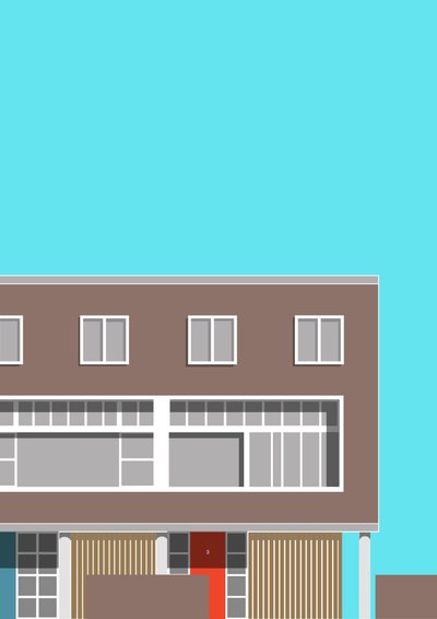 1-3 Willow Road, 2020 (digital) de Sarah Evans