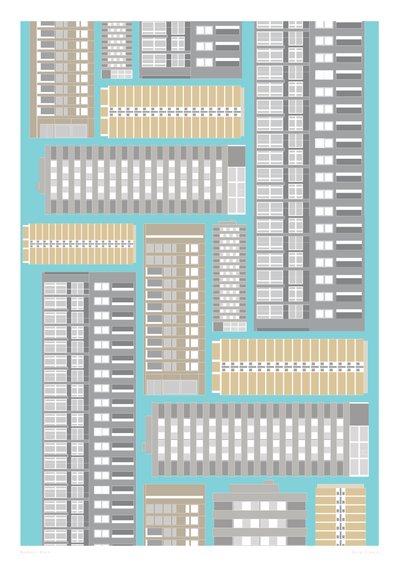 Bloco Moderno, 2014 (impressão gráfica giclee) de Sarah Evans