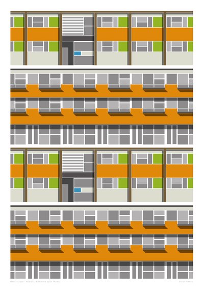 Parleys Estate, 2016 (impressão gráfica giclee) de Sarah Evans