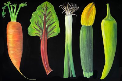 Vegetais, 2024 (óleo sobre tela) de Sarah Thompson-Engels