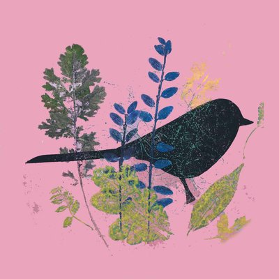 Ave e folhas,2019 (Tinta monoprint) de Sarah Thompson Engels