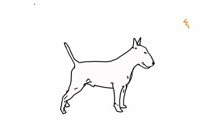 Bull terrier,2018,(desenho digital) de Sarah Thompson Engels