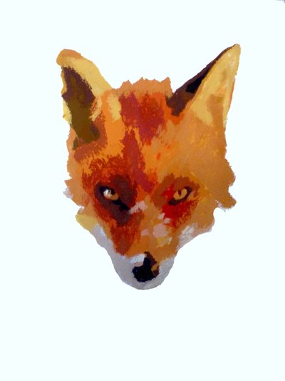 Fox face, 2013 (monoprint com tintas) de Sarah Thompson Engels