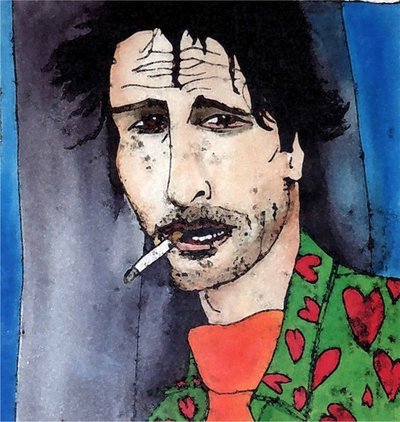 Homem com cigarro,2020 (tinta sobre papel) de Sarah Thompson Engels