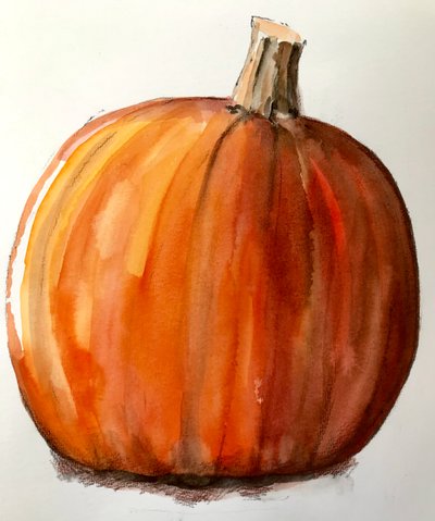 Abóbora,2020,(aquarela) de Sarah Thompson Engels