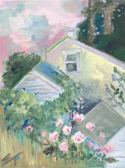 La Vie en Rose, c.2020 (óleo sobre tela) de Sarah Tudor