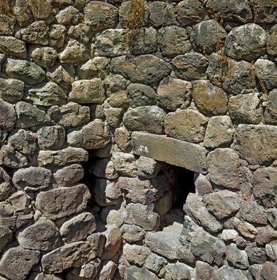Cultura nuraginesa (nuraghi) Sardo: ruínas da cidade nuraginesa do megalitic site de Su Nuraxi: a torre real. 1100-1050 AC. Barumini Sardenha Itália de Sardinia Nuragic Civilization