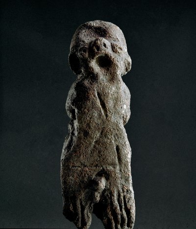 Cultura nuragínica (nuraghi) Sardo: estatueta votiva em terracota do templo de Abini. Datação do período pré-nurálgico (século 25-18 a.C.) Eneolítico. Cagliari, Museo Nazionale Archeologico, Sardenha, Itália de Sardinia Nuragic Civilization