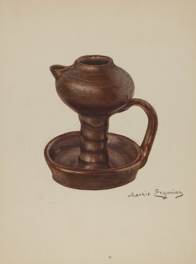 Lâmpada de graxa, c. 1939. de Sarkis Erganian