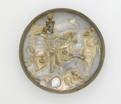 Prato, século IV (prata e dourado) de Sasanian School
