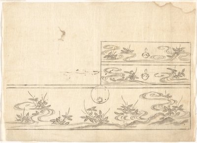 Desenho para gavetas de verniz de Sasaya (workshop of)