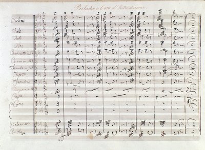 Primeira página do prelúdio da ópera Il bravo de Mercadante (1842) de Saverio Mercadante