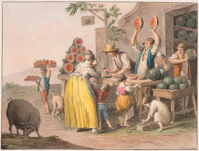 Cor da água; Uma loja de melancia napolitana de Saverio della Gatta