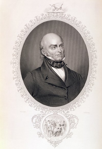 John Quincy Adams, de "A História dos Estados Unidos", vol. II, de Charles Mackay, gravado por TW Hunt de Savinien Edme Dubourjal