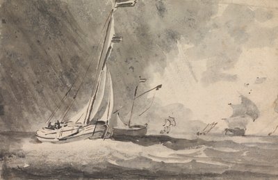 Barcos numa tempestade de chuva de Sawrey Gilpin