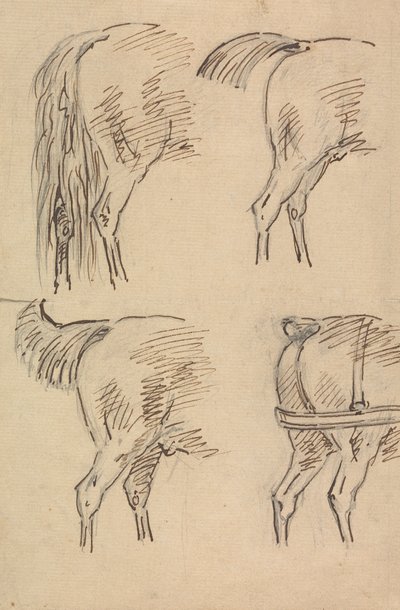 Quatro Esboços de Cavalos de Traseiro de Sawrey Gilpin