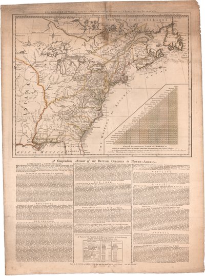 Um mapa da América do Norte - Guerra da Revolução de Sayer & Bennett