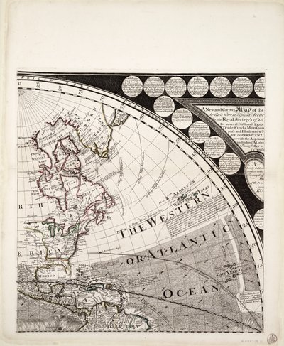 Um novo e correto mapa do mundo (secção), c.1774 (gravura a cores) de Sayer & Bennett