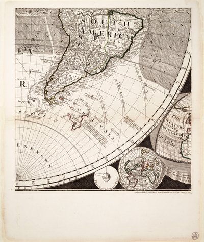 Um novo e correto mapa do mundo (secção), c.1774 (gravura a cores) de Sayer & Bennett