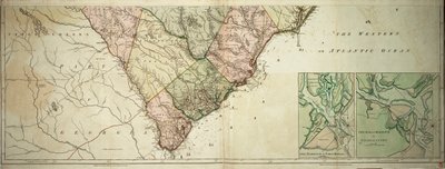 Mapa da Carolina do Norte e da Carolina do Sul de Sayer & Bennett