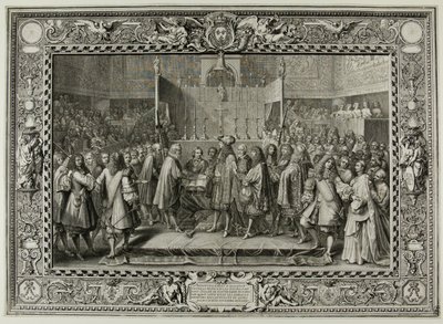 Renovação da aliança entre os franceses e os suíços em 1663 de Sébastien Le Clerc the elder
