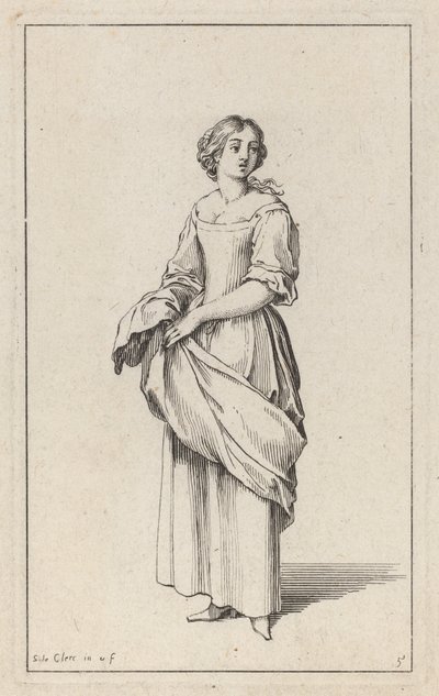 Standing Young Peasant Woman de Sébastien Le Clerc the elder