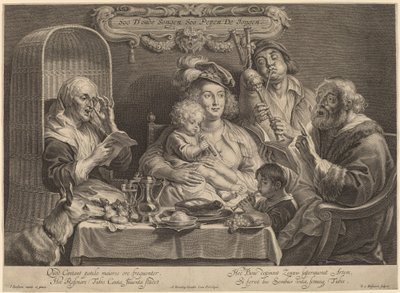 The Family Concert (Como os velhos cantam, então os jovens twitter) de Schelte Adams Bolswert after Jacob Jordaens