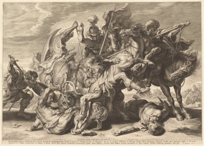 Caça ao Leão de Schelte Adams Bolswert after Sir Peter Paul Rubens
