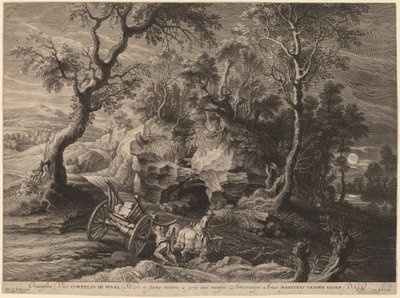 Paisagem rochosa de Schelte Adams Bolswert after Sir Peter Paul Rubens