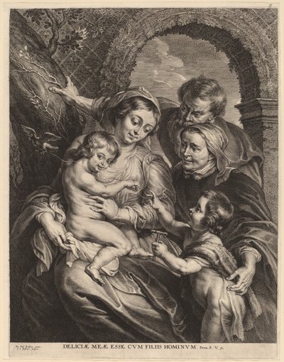 A Sagrada Família com o Pintassilgo de Schelte Adams Bolswert after Sir Peter Paul Rubens