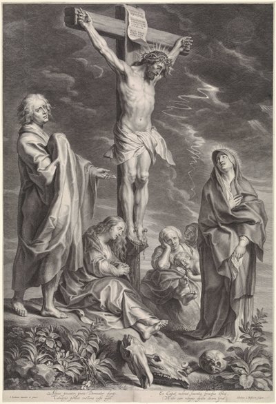 Cristo na cruz, com Maria e João de Schelte Adamsz. Bolswert