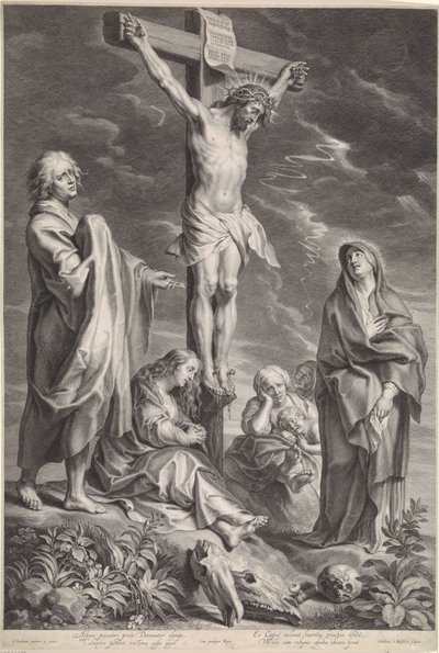 Cristo na Cruz, com Maria e João de Schelte Adamsz. Bolswert