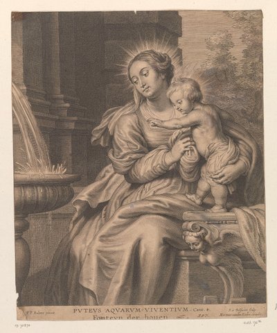 Maria conheceu o tipo bijeen fontein Fonte de águas vivas / Fonteyn der houen (título no objeto) de Schelte Adamsz. Bolswert