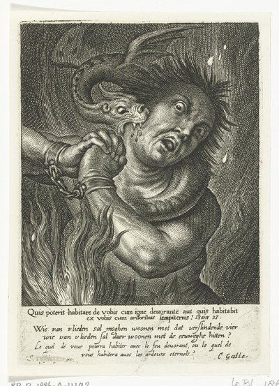 Alma no inferno mordida por monstro
Vélins (título da série) de Schelte Adamsz. Bolswert