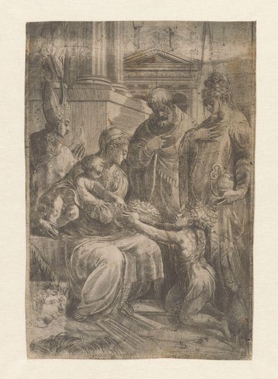 Maria com Criança, o jovem João Baptista e os santos de Schiavone