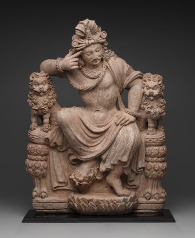 Bodhisattva Pensante, século 4 a 6 dC (terracota) de School Afghan
