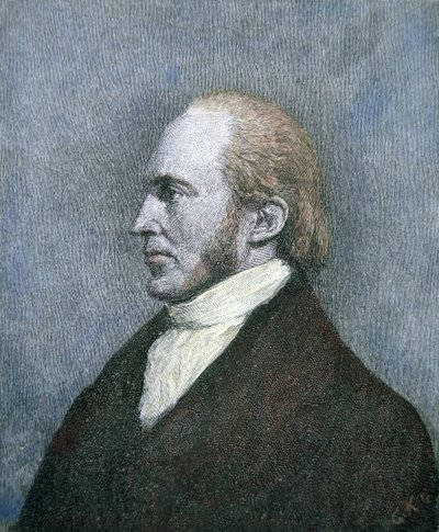 Aaron Burr (1756-1836) (gravação a cores) de School American